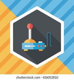 joystick flat icon with long shadow,eps10