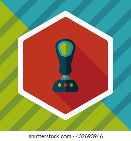 joystick flat icon with long shadow,eps10