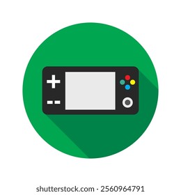 Joystick flat icon on green background. Vector illustration. Flat design. 