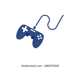 Icono plano de joystick. Jugando en línea. Icono de caricatura de Gamepad. Controlador de juego. Controlador de juego de consola. Diseño plano de ilustración vectorial. Aislado sobre un fondo blanco.
