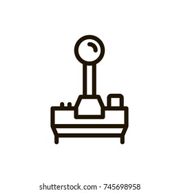 Joystick flat icon. Single high quality outline symbol of control for web design or mobile app. Thin line signs of game for design logo, visit card, etc. Outline pictogram of arcade