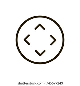 Joystick flat icon. Single high quality outline symbol of control for web design or mobile app. Thin line signs of game for design logo, visit card, etc. Outline pictogram of arcade