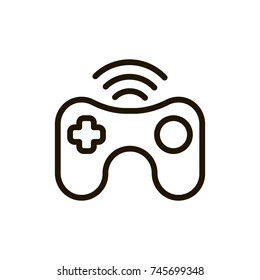 Joystick flat icon. Single high quality outline symbol of control for web design or mobile app. Thin line signs of game for design logo, visit card, etc. Outline pictogram of arcade