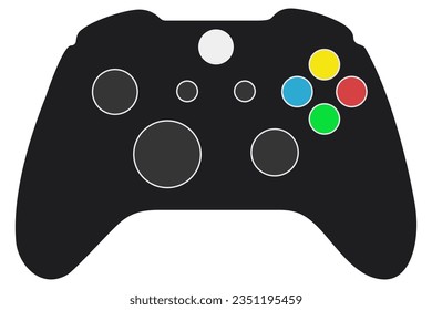 vector de icono joystick. Icono de Joystick gamepad, consola de juegos o controlador de juegos. Juegos de ordenador. Icono de vector Gamepad. Controlador de videojuegos para computadora o estación de juego portativa.