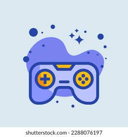 Joystick flat illustration. Game controller signs vector illustration.