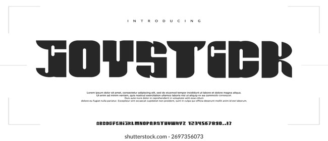 Joystick Font. Groovy Font. Video game Font. Creative Hand Drawn Uppercase lowercase and number .playstation Classic Lettering Fashion Designs Typography modern serif. Cartoon vector illustration