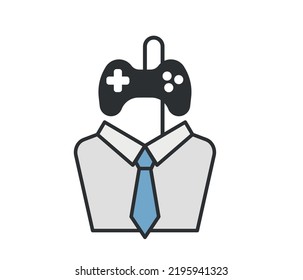 Joystick game concept. isolated on white background. Vector, Illustration, Flat Design, Character.
