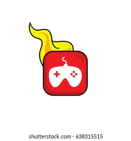 joystick game console fire icon button game asset theme