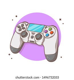 Joystick Game Console Vector Icon Illustration. Colorful Video Game Controller Icon Concept White Isolated. Flat Cartoon Style Suitable for Web Landing Page, Banner, Flyer, Sticker