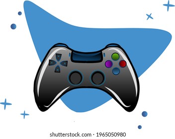 Joystick Game Console Vector Icon Illustration. Colorful Video Game Controller Icon Concept White Isolated. Cover, beground, Flat Cartoon Style Suitable for Web Landing Page, Banner, Flyer, Sticker