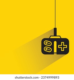 joystick and game controller icon on yellow background