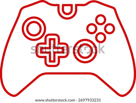 Joystick game controller line icon for console and computer entertainment. Gaming symbol simple vector drawing.