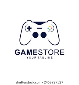 Icono del logotipo del controlador de juego Joystick. Ilustración vectorial del logotipo del juego.