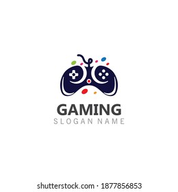 Joystick Game controller logo template joystick icon Vector Image