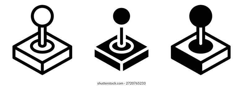 Controladores de juego Joystick en blanco y negro, Joystick, Plantilla de diseño de iconos de controlador