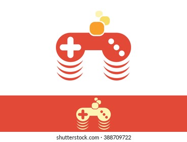 Joystick game flat logo vector