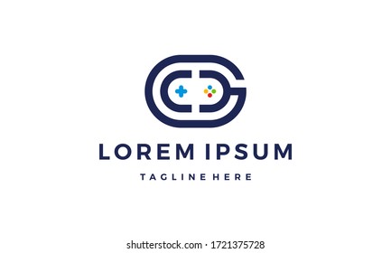 Joystick Game with G C D Logo Design Inspiration