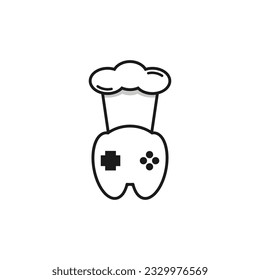 Joystick Game And Hat Chef Logo