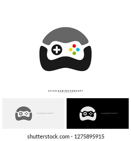 Joystick Game Logo Concept Template Design Vector. Game Planet logo Symbol - Vector