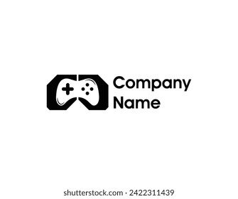 Vector de diseño de plantillas de diseño de logotipos de juegos de joystick. Símbolo de logotipo de juego y mano - Vector