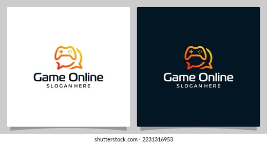 Plantilla de diseño de logotipo de juegos Joystick con ilustración vectorial de diseño gráfico de chat. icono, símbolo, creativo.
