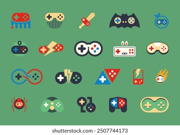 Joystick Game Logo Element Set