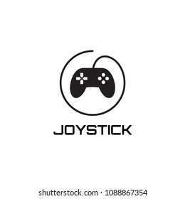 joystick game logo icon vector template