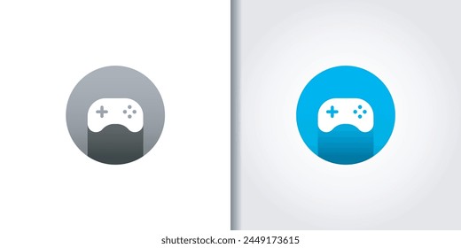 joystick game logo set vector