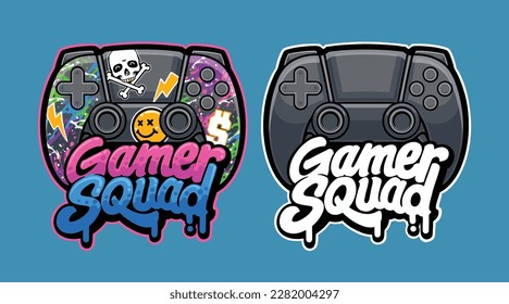 joystick game squad logo on set