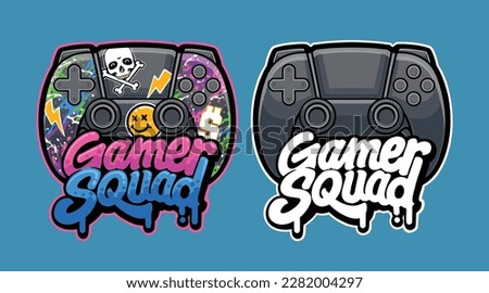 joystick game squad logo on set