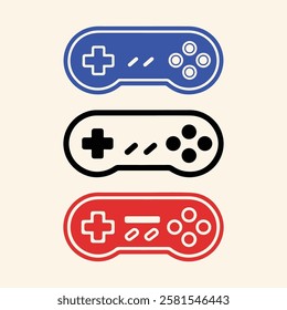 Joystick game vector icon set illustration and gaming icon set vector illustration 