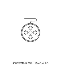 Símbolo de icono vectorial del juego Joystick aislado en fondo blanco