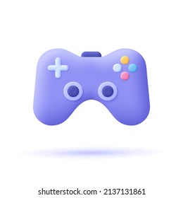 Joystick gamepad  game console game controller  Computer gaming  3d vector icon  Cartoon minimal style 