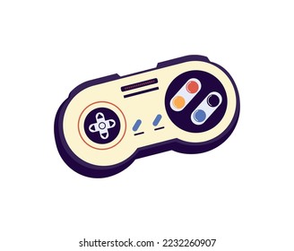 Joystick gamepad, consola de juegos o controlador de juegos. Juegos de ordenador. Icono vectorial de dibujos animados. Dibujo de estilo mínimo. Gamepad, controlador joystick, símbolo de juego de entretenimiento, símbolo de icono aislado retro vectorial