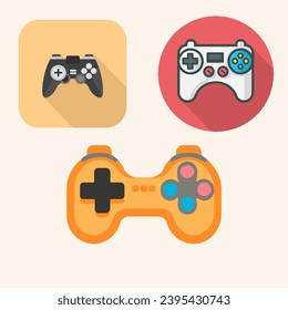 Joystick gamepad, consola de juegos o controlador de juegos. Juegos de ordenador. Icono del vector. Dibujo de estilo mínimo.