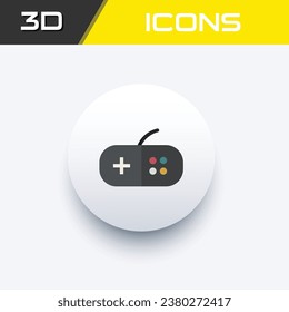 Joystick gamepad, game console icon, game controller 3D icon editable file