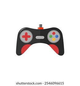 Joystick-Gamepad-Symbol rot und schwarz. flache Illustration von Vektorsymbol für Logo oder Web