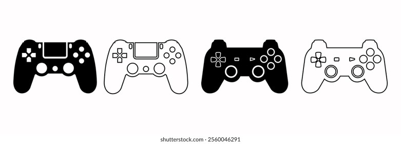 Joystick gamepad icon set. flat illustration of vector icon