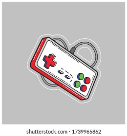 Joystick gamepad. Retro video game controller.