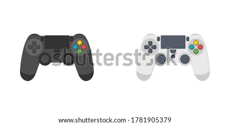 Joystick gamepad set icon flat style