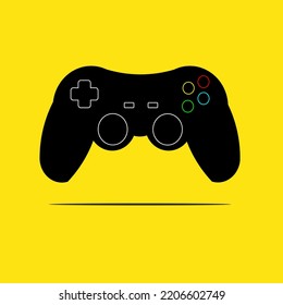 Joystick-Gamepad auf gelbem Hintergrund