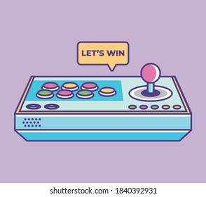 Joystick gamepad vector illustration. Retro video game controller symbol.