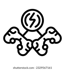 Joystick gameplay icon outline vector. Machine arcade. Menu mobile
