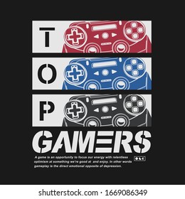 Joystick gamer illustration, tee shirt graphics, vectors 
