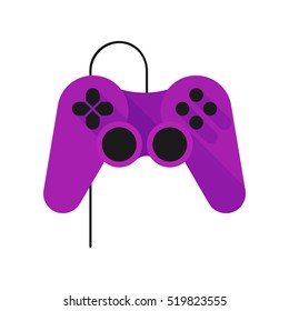 Joystick. Games. Vector icon. Purple