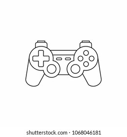 Joystick for gaming console icon in outline style isolated on white background