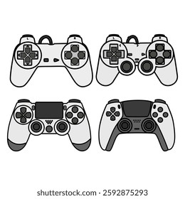 Joystick gaming controller on white background.