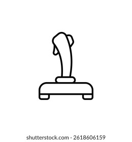 Joystick gaming device outline vector icon, isolated on white surface