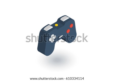 joystick, gaming isometric flat icon. 3d vector colorful illustration. Pictogram isolated on white background