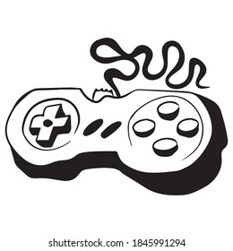 diseño gráfico joystick ilustración vectorial, logotipo, dibujo de tatuajes de arte, icono, dibujar a mano, utilizar en impresión